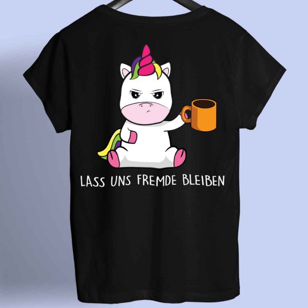 Fremde Cute Einhorn - Shirt Unisex Rückendruck Mode – Bild 3