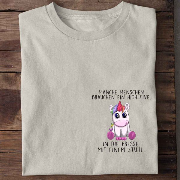 High-Five Einhorn Brust –  Shirt Unisex Online-Verkauf – Bild 3