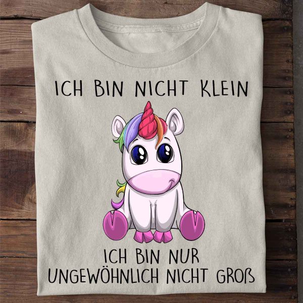 Nicht Klein Einhorn - Shirt Unisex Mode – Bild 3
