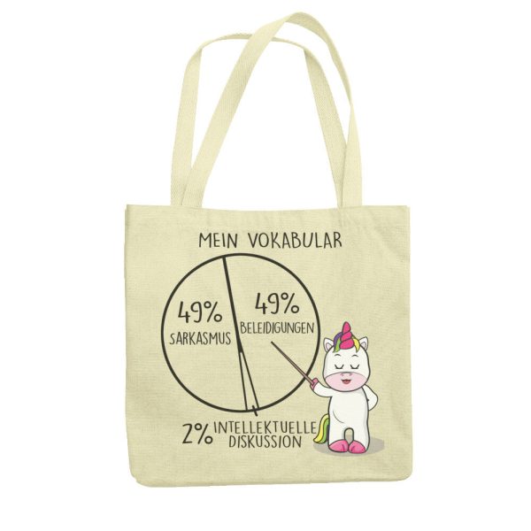 Vokabular Cute Einhorn - Jutebeutel Online-Verkauf