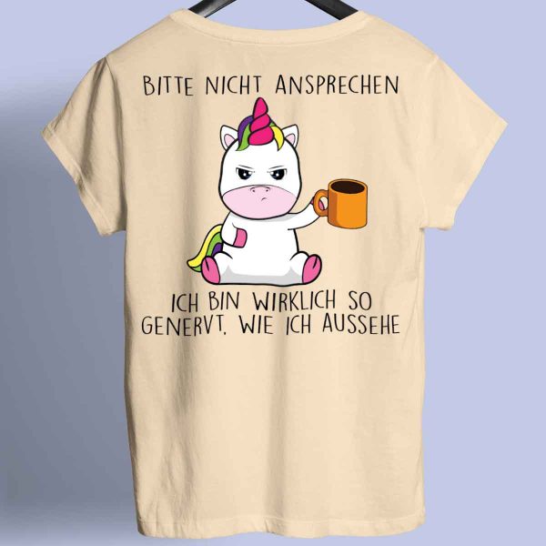 Genervt Cute Einhorn - Shirt Unisex Rückendruck Online-Schn?ppchen – Bild 2