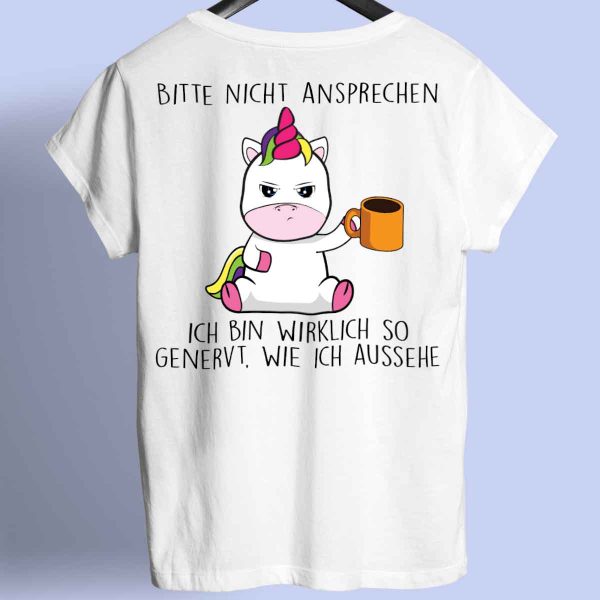Genervt Cute Einhorn - Shirt Unisex Rückendruck Online-Schn?ppchen