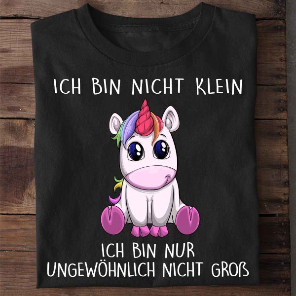 Nicht Klein Einhorn - Shirt Unisex Mode – Bild 2