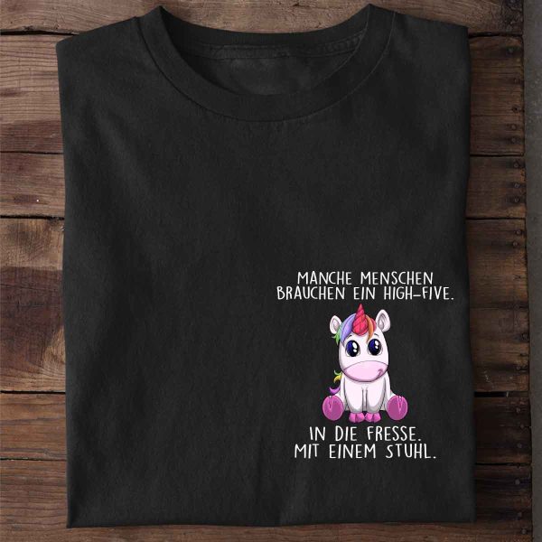 High-Five Einhorn Brust –  Shirt Unisex Online-Verkauf – Bild 2