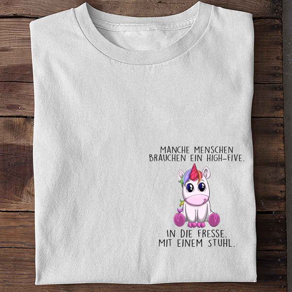 High-Five Einhorn Brust –  Shirt Unisex Online-Verkauf