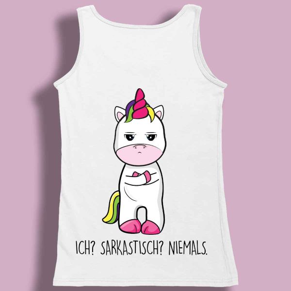 Sarkastisch Cute Einhorn - Premium Tanktop Rückendruck Damen Schn?ppchen