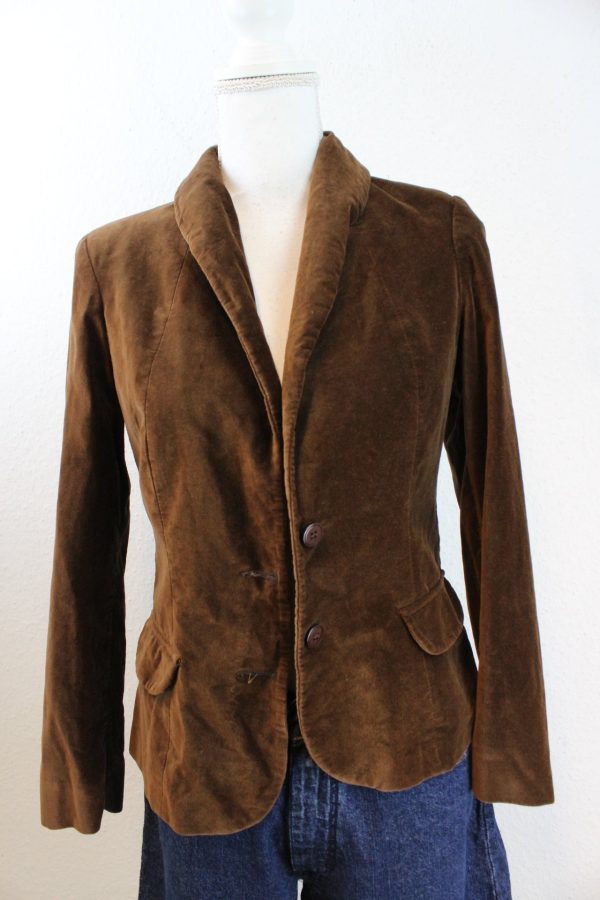 Vintage Brown Samt Blazer (S) Rabatt