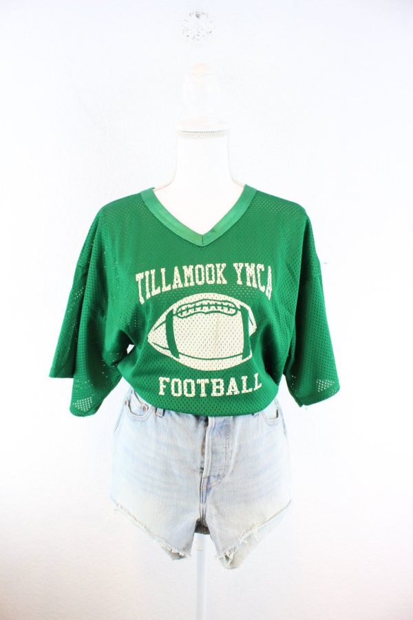 Vintage Green Football Crop Jersey (L) Online-Schn?ppchen