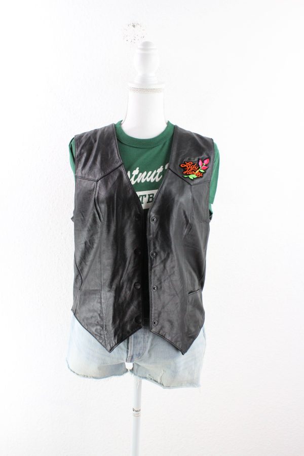 Vintage Lady Harley Leather Vest (L) Angebot