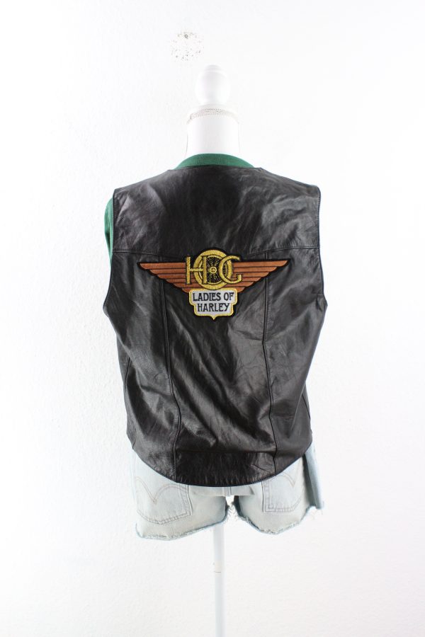 Vintage Lady Harley Leather Vest (L) Angebot – Bild 2