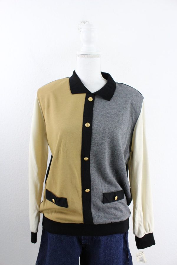 Vintage Button Up Pullover (L) Online-Verkauf